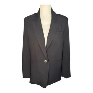 NEW Stradivarius Women’s‎ XS Black Oversized Single Button Blazer NWT